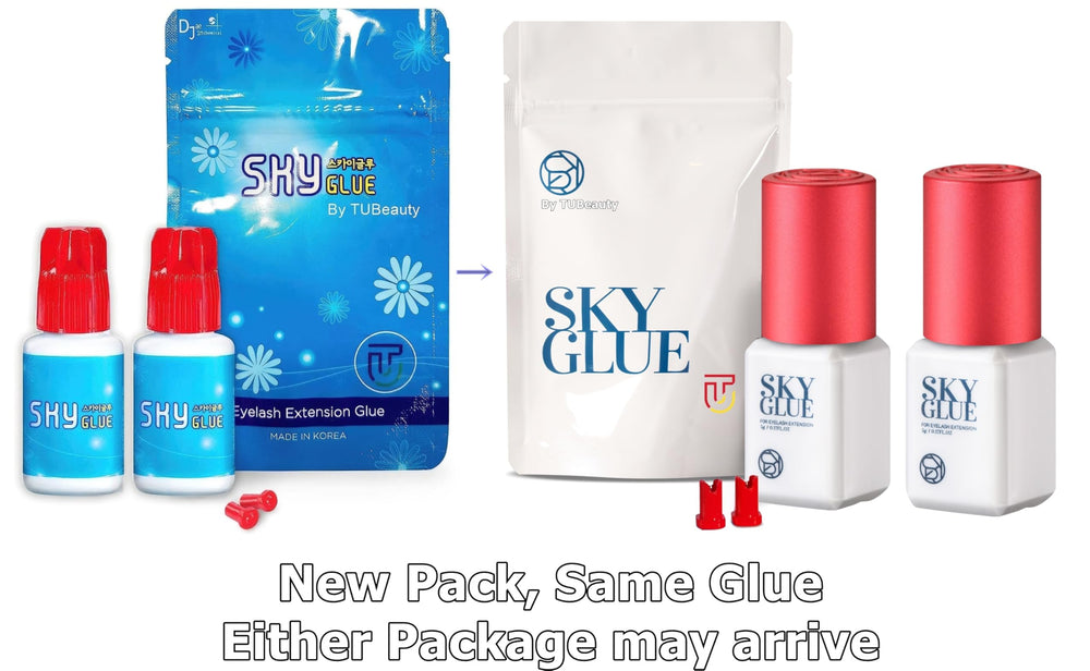 TUBeauty Sky Glue S+ latex-free adhesive designed for sensitive-eye comfort.