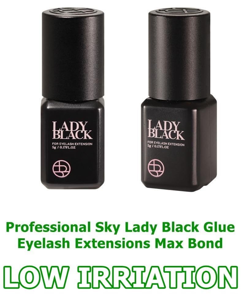 Salon scene using Sky Lady Black for professional lash retention.