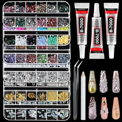 Tucepu nail charms kit six boxes offers organized salon-grade nail supplies for home use.