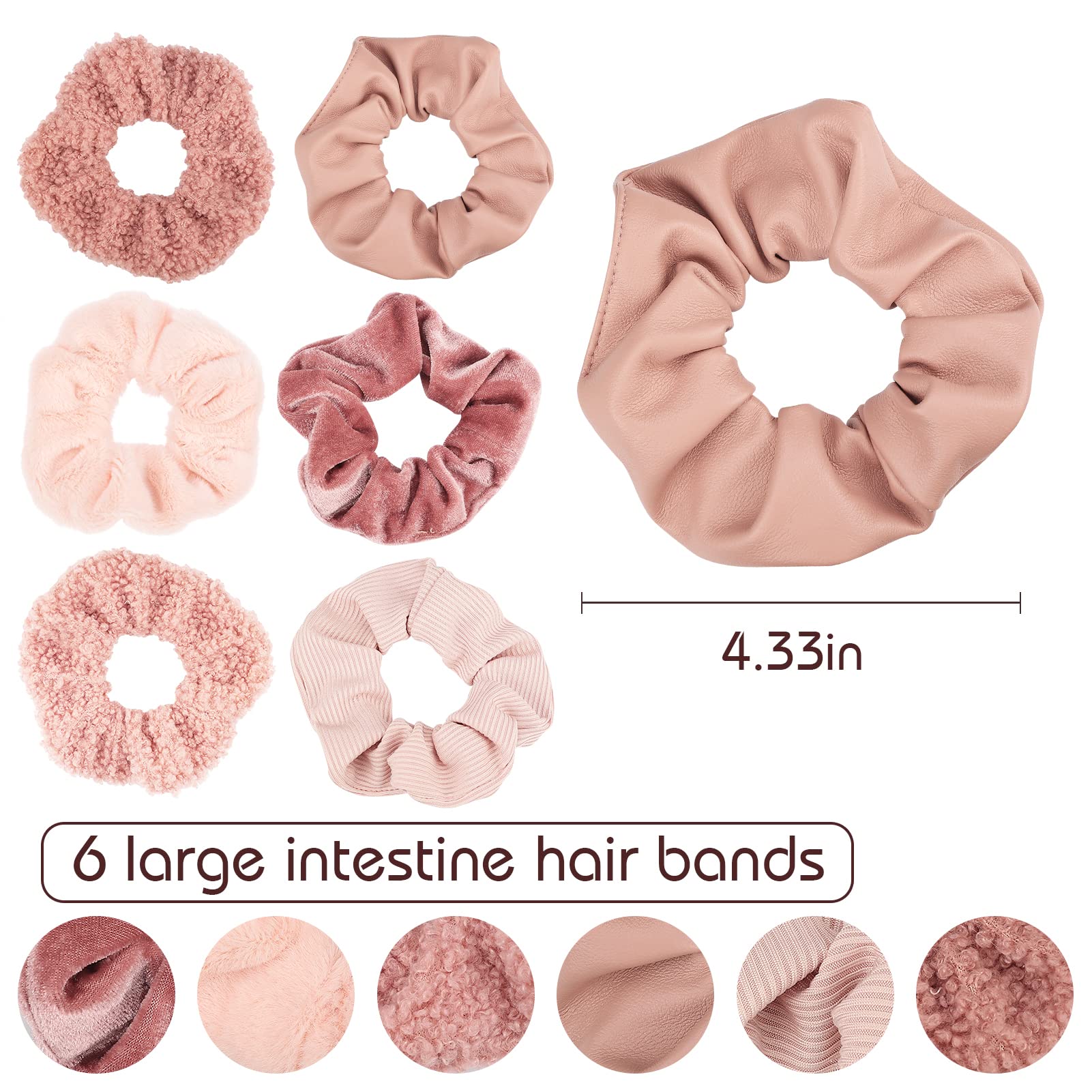 TUCEWP scrunchies with PU velvet knit teddy fabrics for soft textures