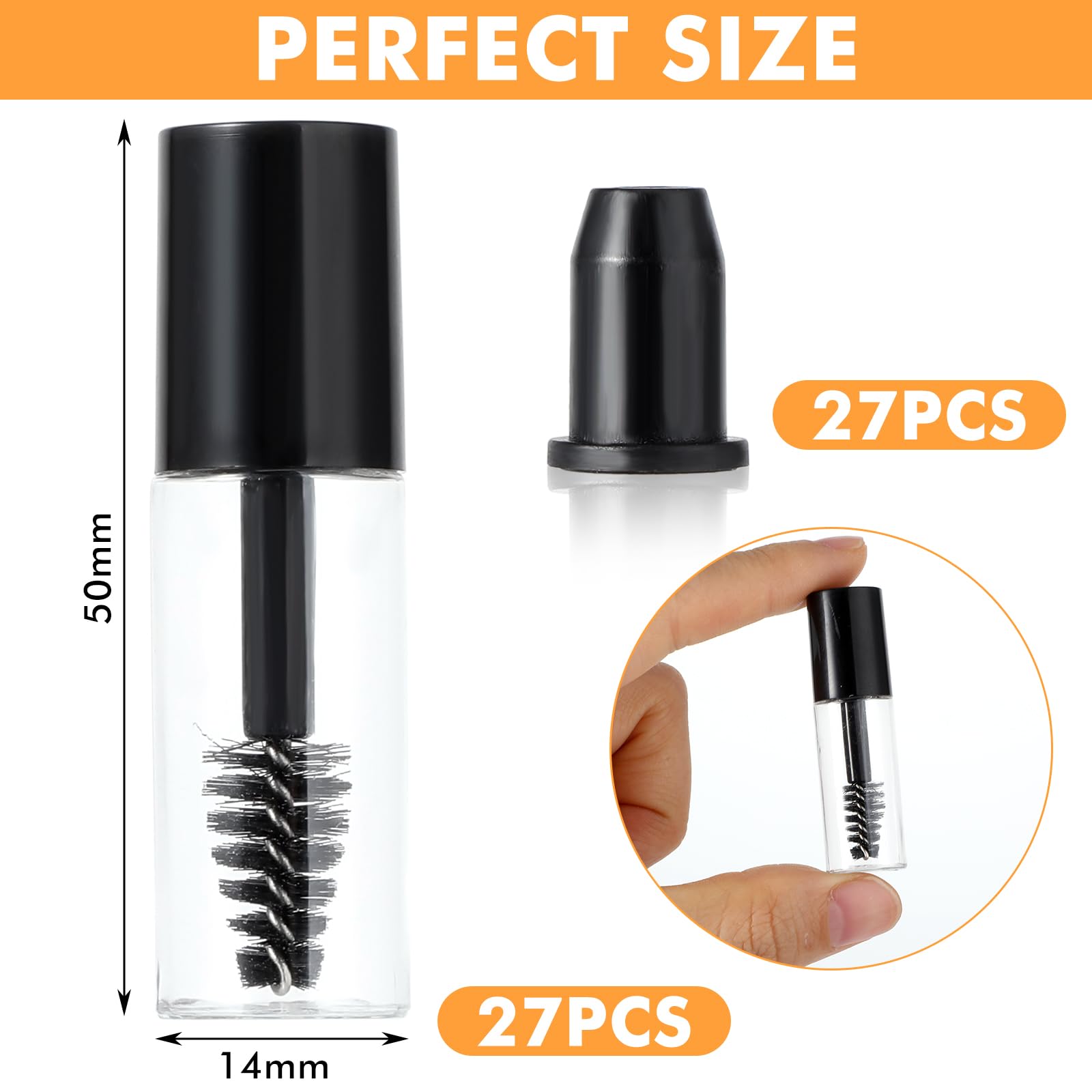 Tucnoeu leak-proof mascara tube cap with rubber plug keeps formulas fresh during travel