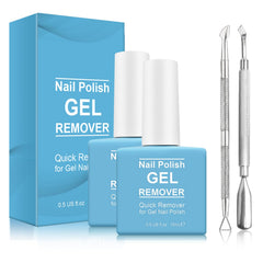 Tudiqe 2-pack gel nail remover bottles for quick, gentle polish removal.