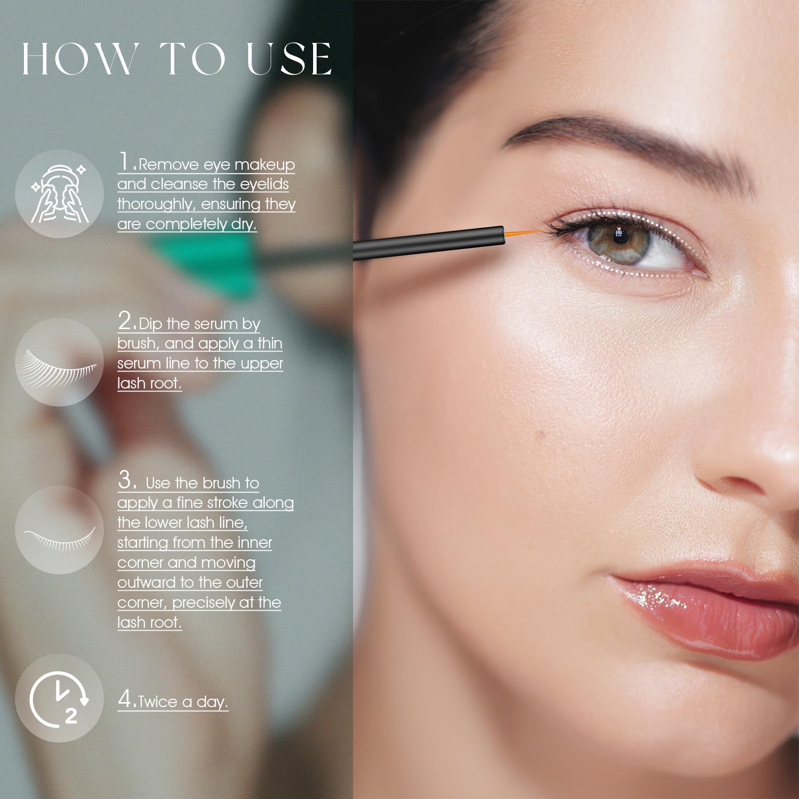 TUDPA Eyelash Serum shown in daily routine setup