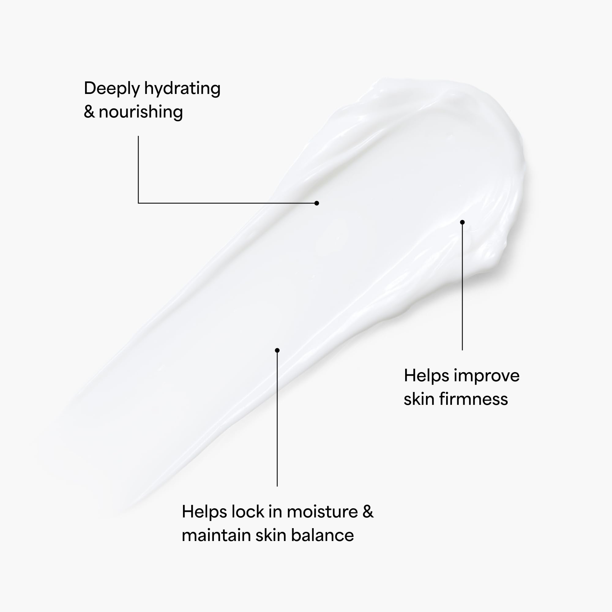 Close-up whipped texture reveals lightweight airy cream ideal for day and night