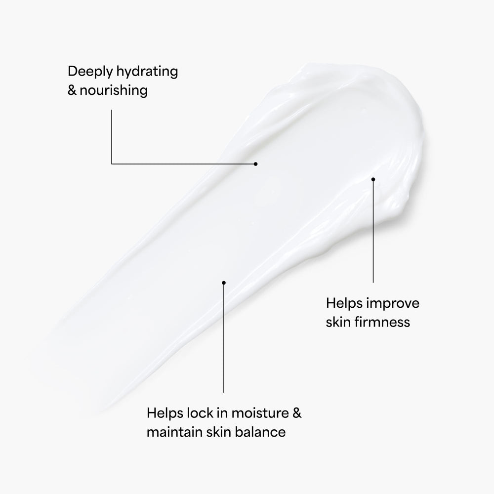 Close-up whipped texture reveals lightweight airy cream ideal for day and night