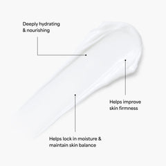 Close-up whipped texture reveals lightweight airy cream ideal for day and night