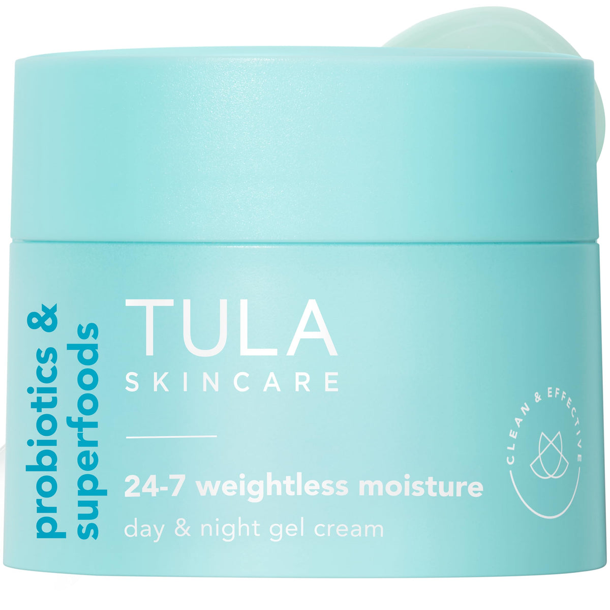 TULA 24-7 Moisture Gel Cream travel-size jar shown for on-the-go hydration.