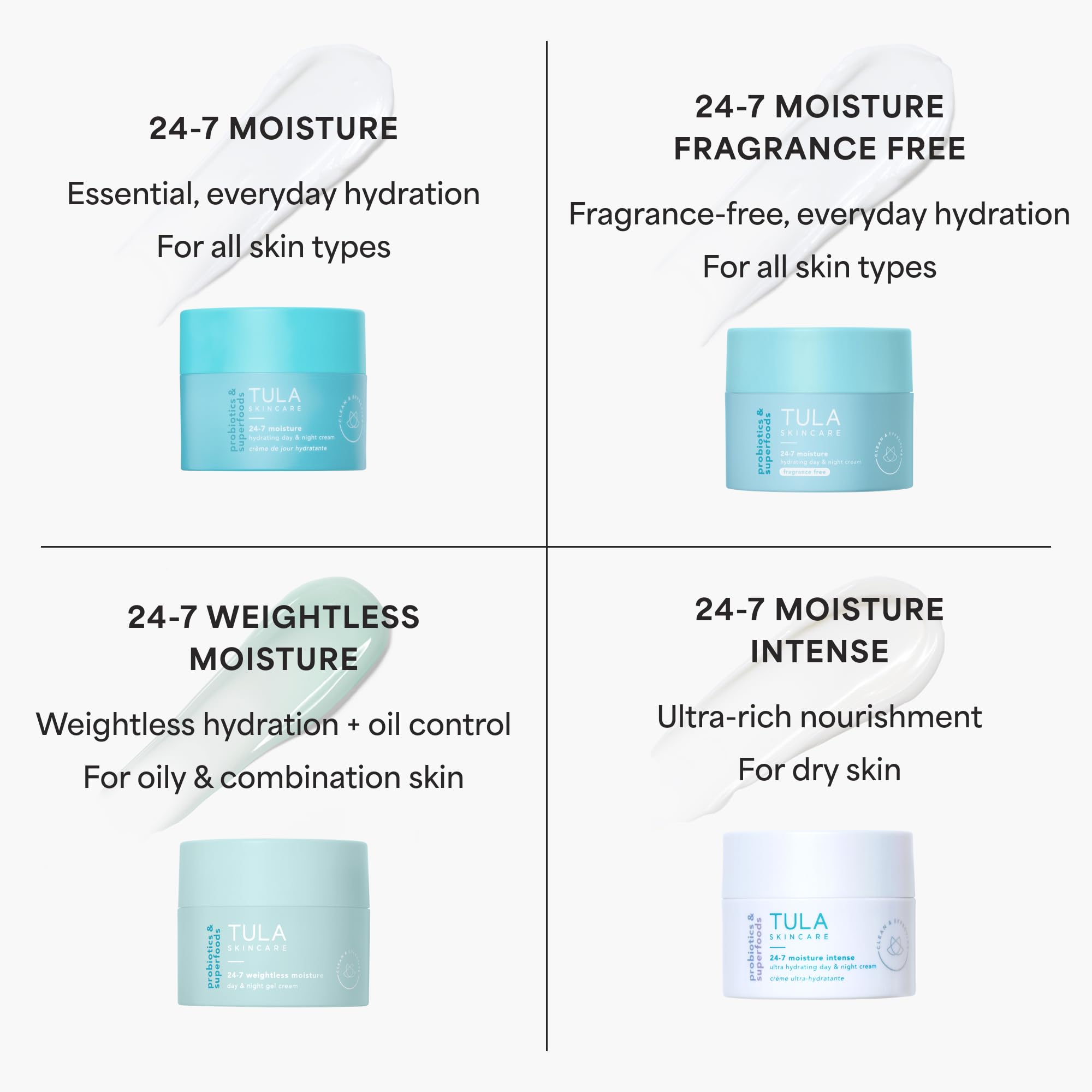 TULA 24-7 Weightless Moisture flatlay with packaging for a sleek, travel-ready look.