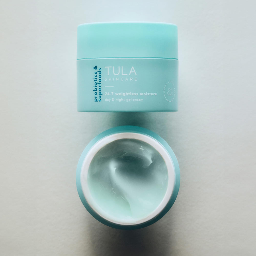 TULA 24-7 Weightless Moisture on clean skin shows weightless texture settling smoothly.