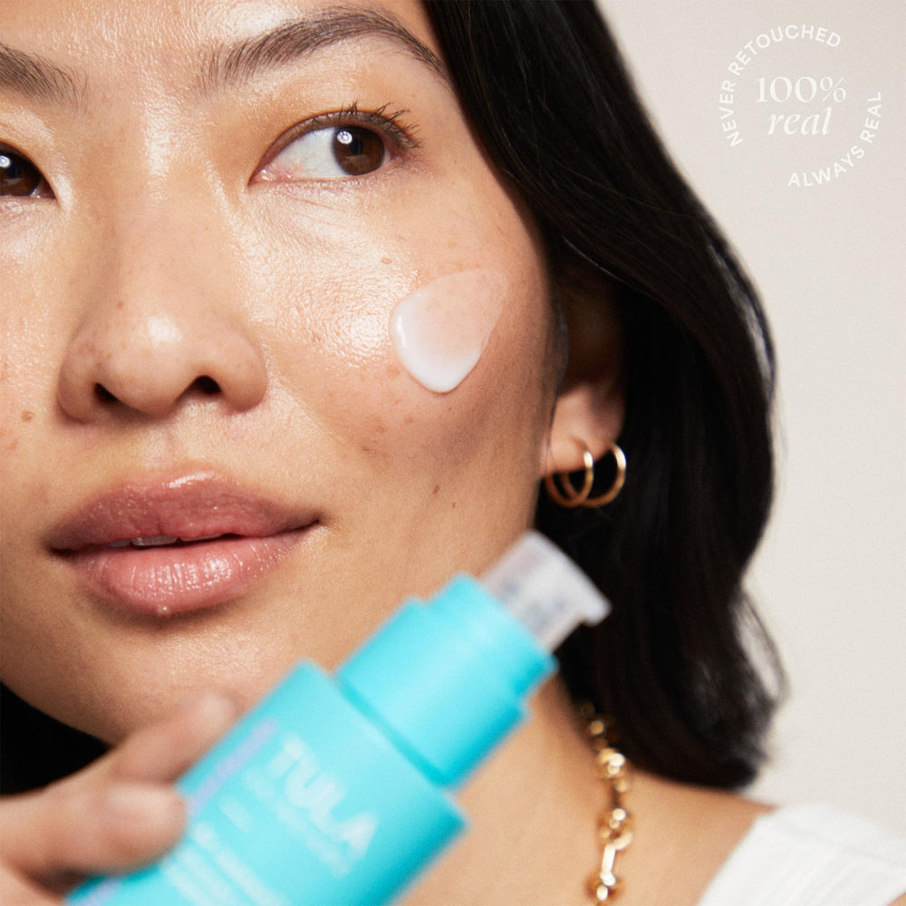 TULA A+ Renewal Serum application on face and neck during routine