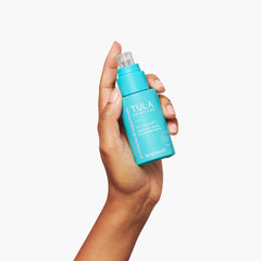 TULA A+ Renewal Serum night routine shot suggests skin renewal at night