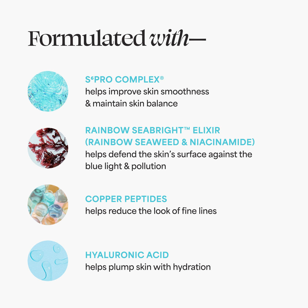 TULA Bronze Drops blended with moisturizer creates a customizable bronze glow