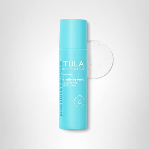 TULA Clarifying Toner packaging displayed with alcohol-free formula ideal for sensitive skin