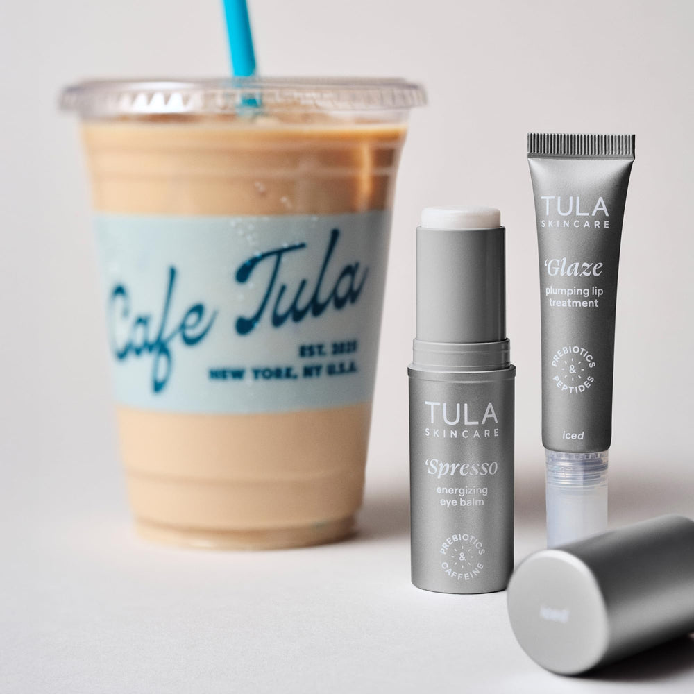 TULA Eye Balm applying with a cooling effect around the eye area.