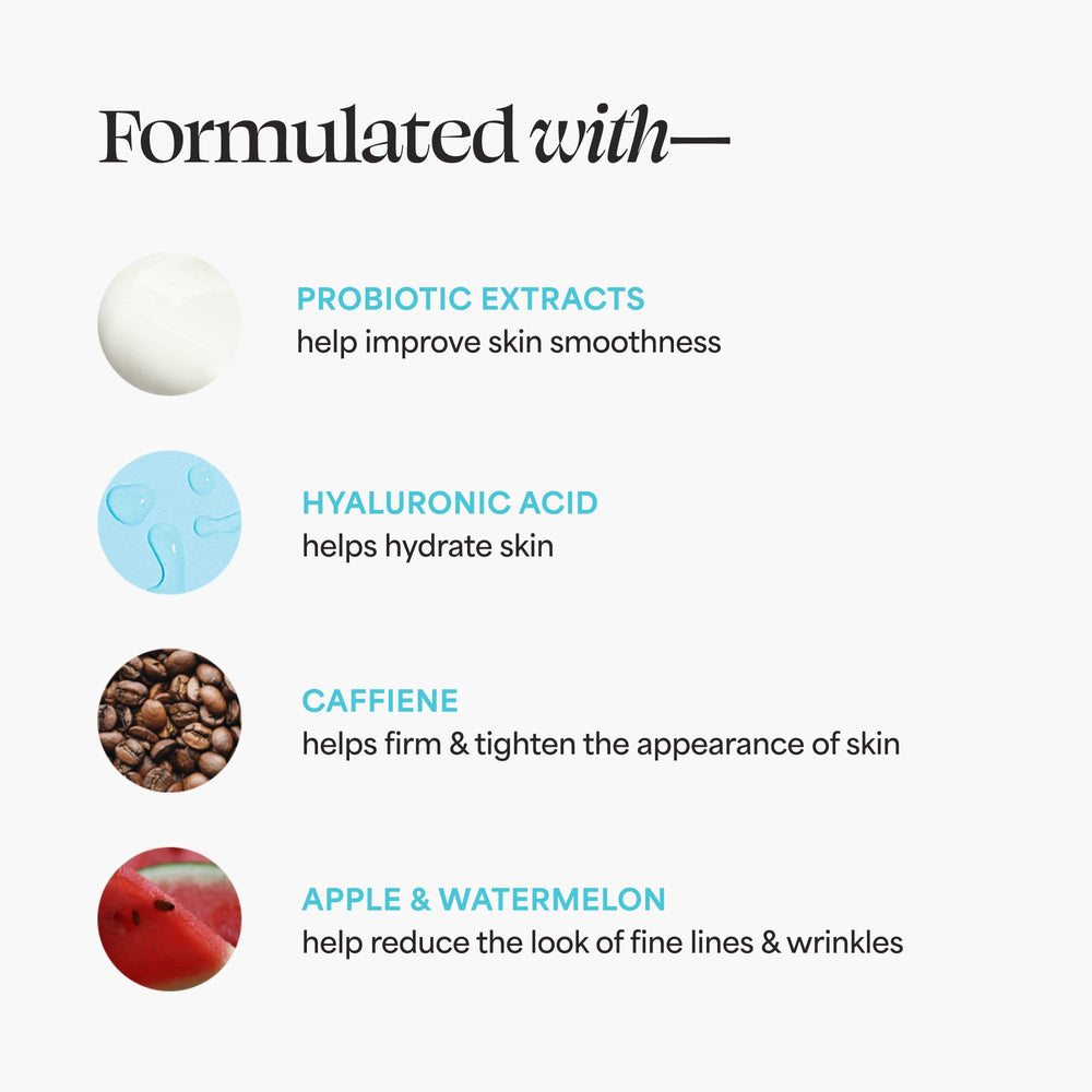 Hyaluronic acid component of TULA eye balm highlighted as a key ingredient.