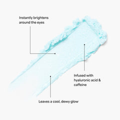 TULA eye balm splash of hydration on under-eye area for refreshed look.