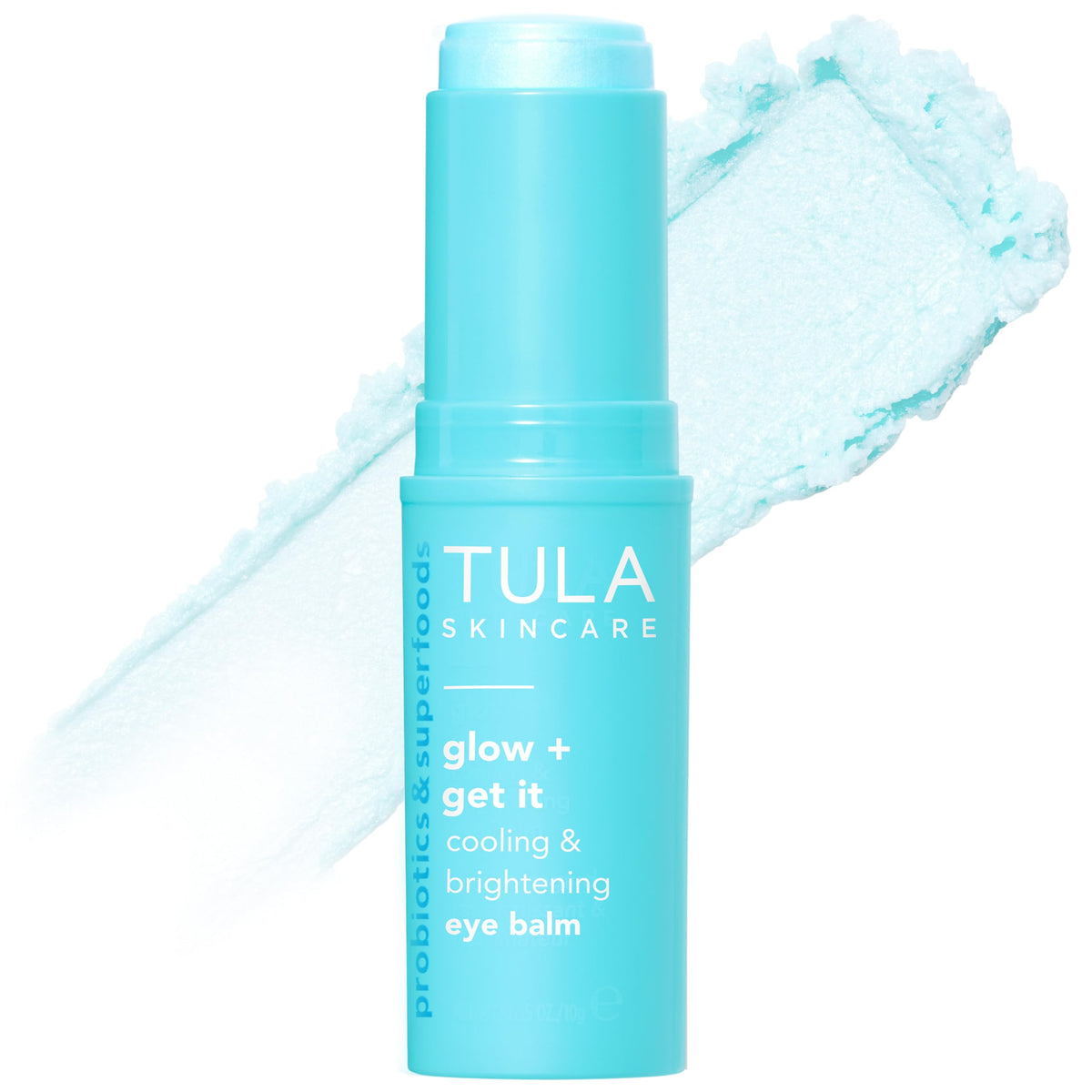 TULA Glow and Get It eye balm packaging ideal for on-the-go hydration.