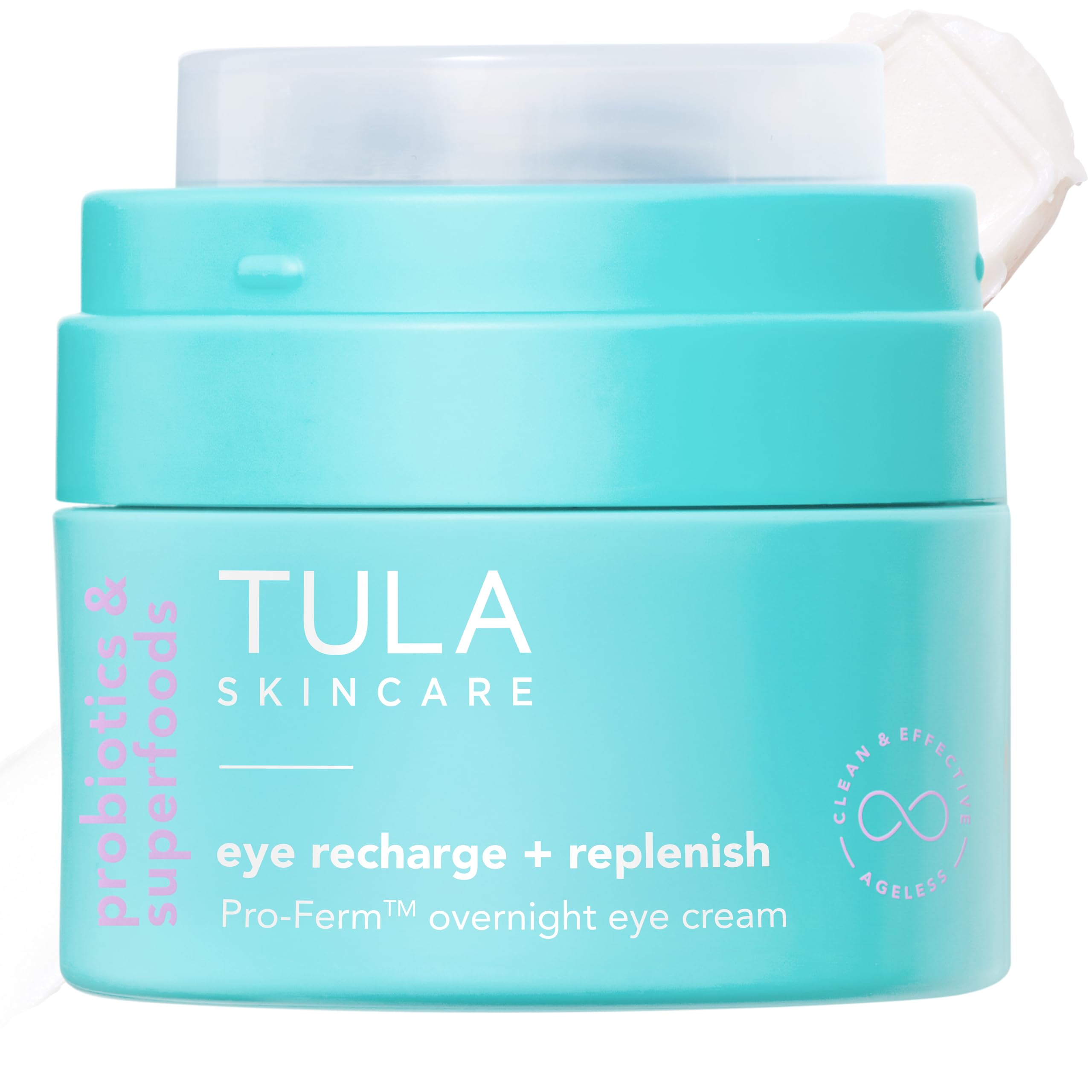 TULA Eye Recharge bottle closeup for overnight hydration.