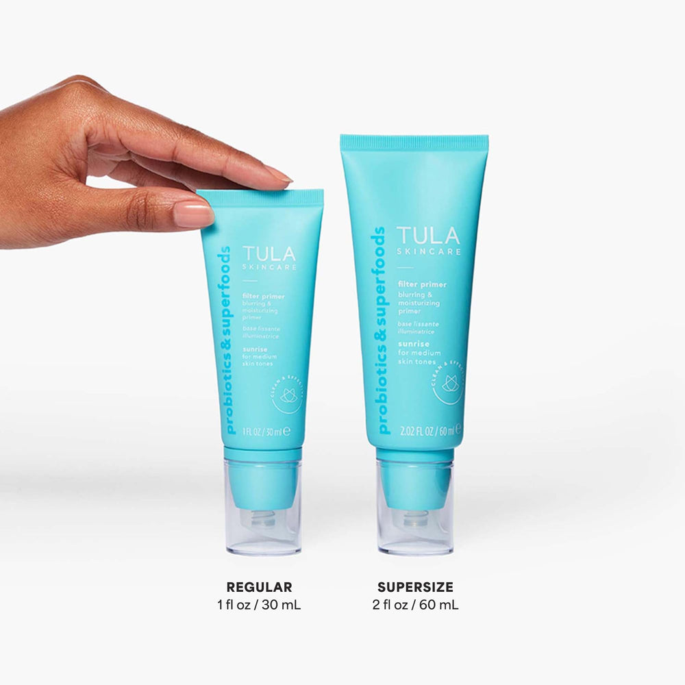 TULA Sunrise primer pump demonstrates easy, clean application.