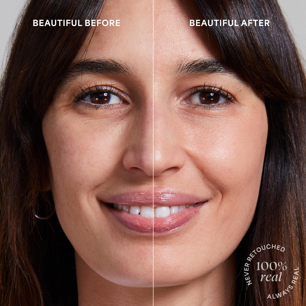 TULA Sunrise primer applied under makeup for radiant complexion.