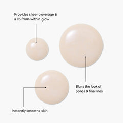TULA First Light texture swirl demonstrates creamy hydration for a dewy finish.