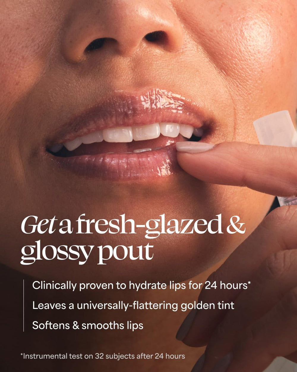 TULA hyaluronic-acid-maple-closeup emphasizes deep hydration and plump-looking lips.