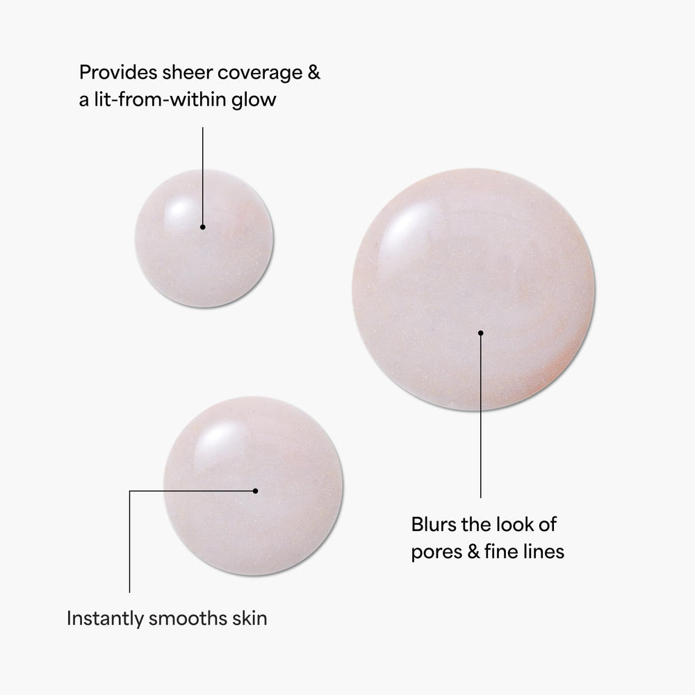 TULA Luna primer texture close-up showcasing lightweight smoothing formula.