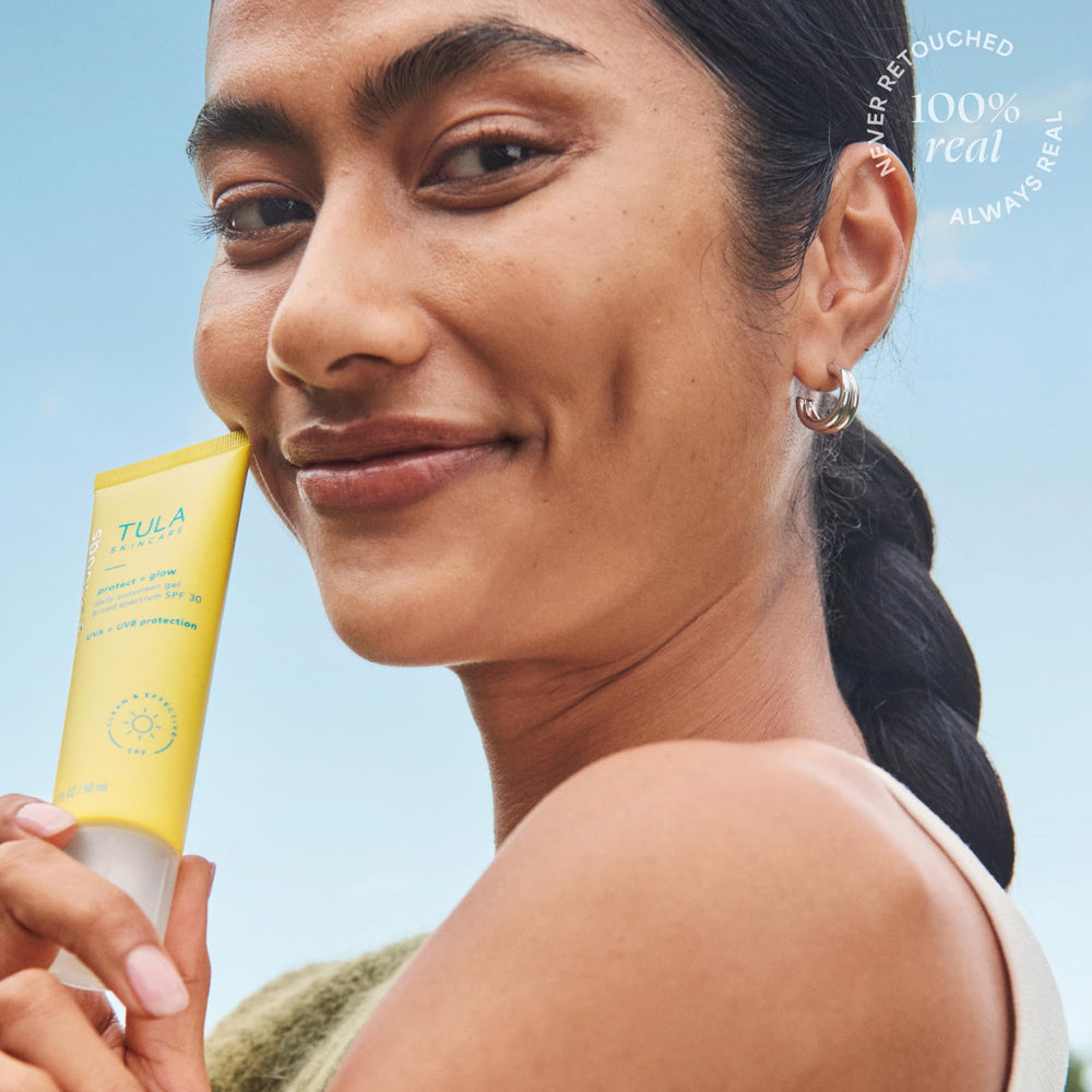TULA Protect and Glow reef-safe packaging highlighting eco-friendly skincare.