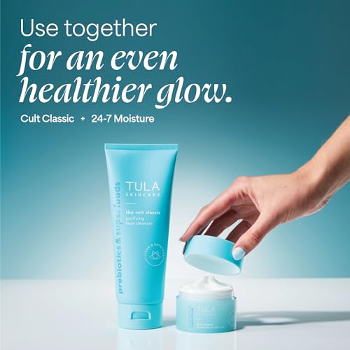 TULA Purifying Face Cleanser finish showing a nourished, balanced complexion.