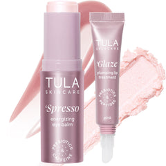 TULA Rose Glow Eye Balm application demonstrates instant brighten and cooling under-eye.