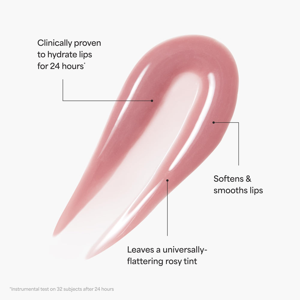 TULA Rose Glow lip balm with hyaluronic acid nourishes lips with shine