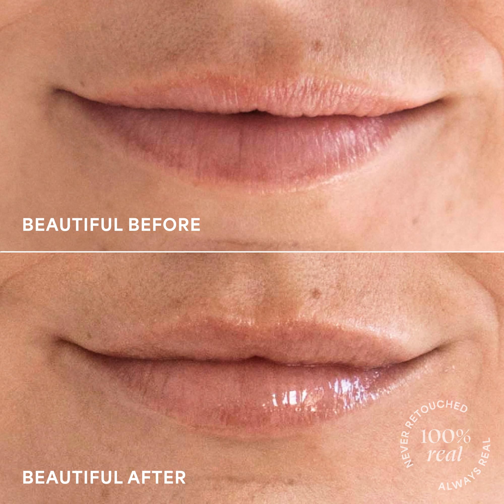 TULA Rose Glow lip balm on lips delivers rosy shine and hydration