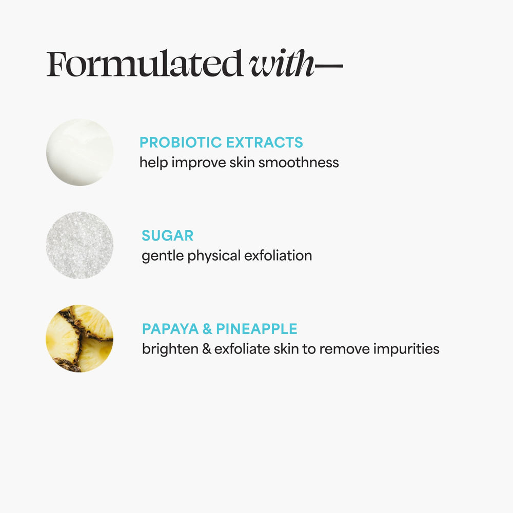 TULA So Polished contains papaya and pineapple for nourishing enzymes.