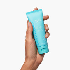 TULA So Polished probiotic extracts highlight skin-balanced support in the scrub.