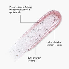 Closeup of scrub texture showing gentle exfoliation in TULA formula