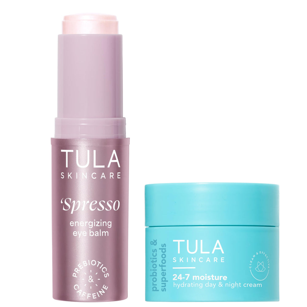 TULA Spresso Energizing Eye Balm pink close-up for awake-looking under-eye