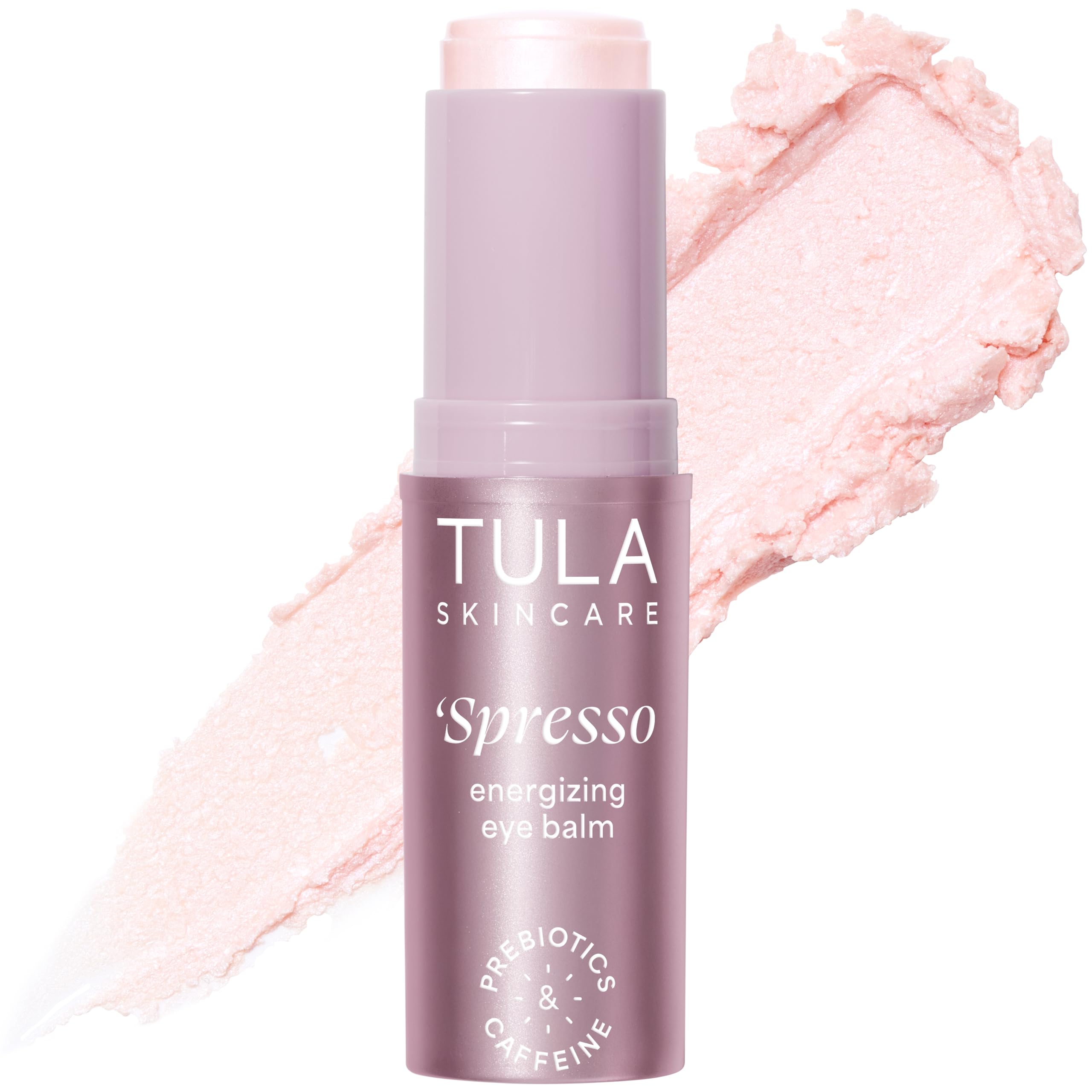 TULA Spresso eye balm tube in Rose Glow for on-the-go hydration.