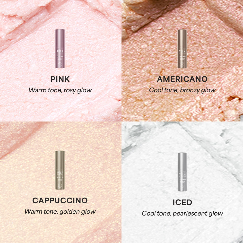 TULA Spresso iced eye balm packaging highlighting gift-ready full-size format