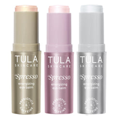TULA Spresso pink eye balm application for a cooling wake-up of the under-eye area