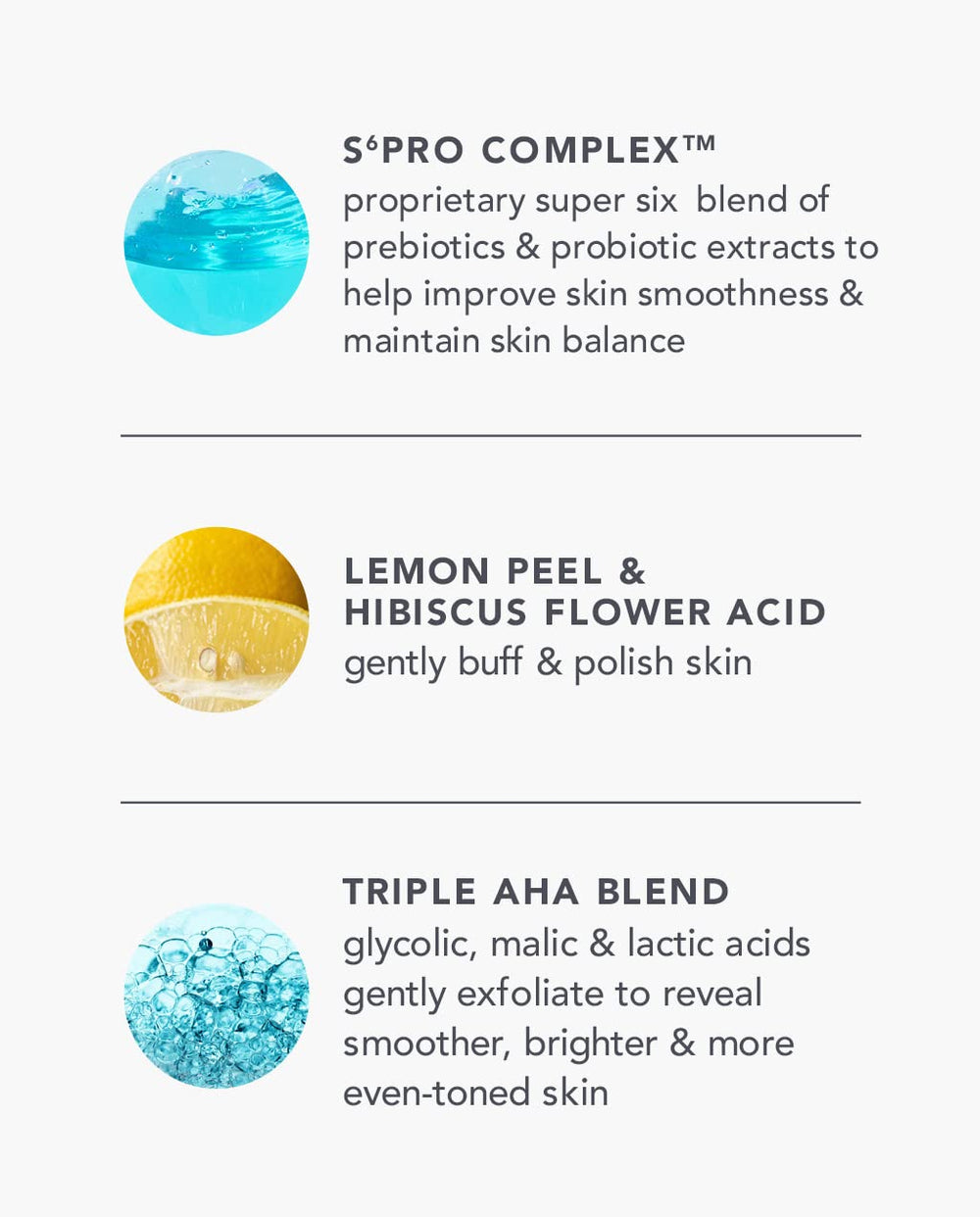 TULA Take Care + Polish lemon-hibiscus essence highlights brightening exfoliation.
