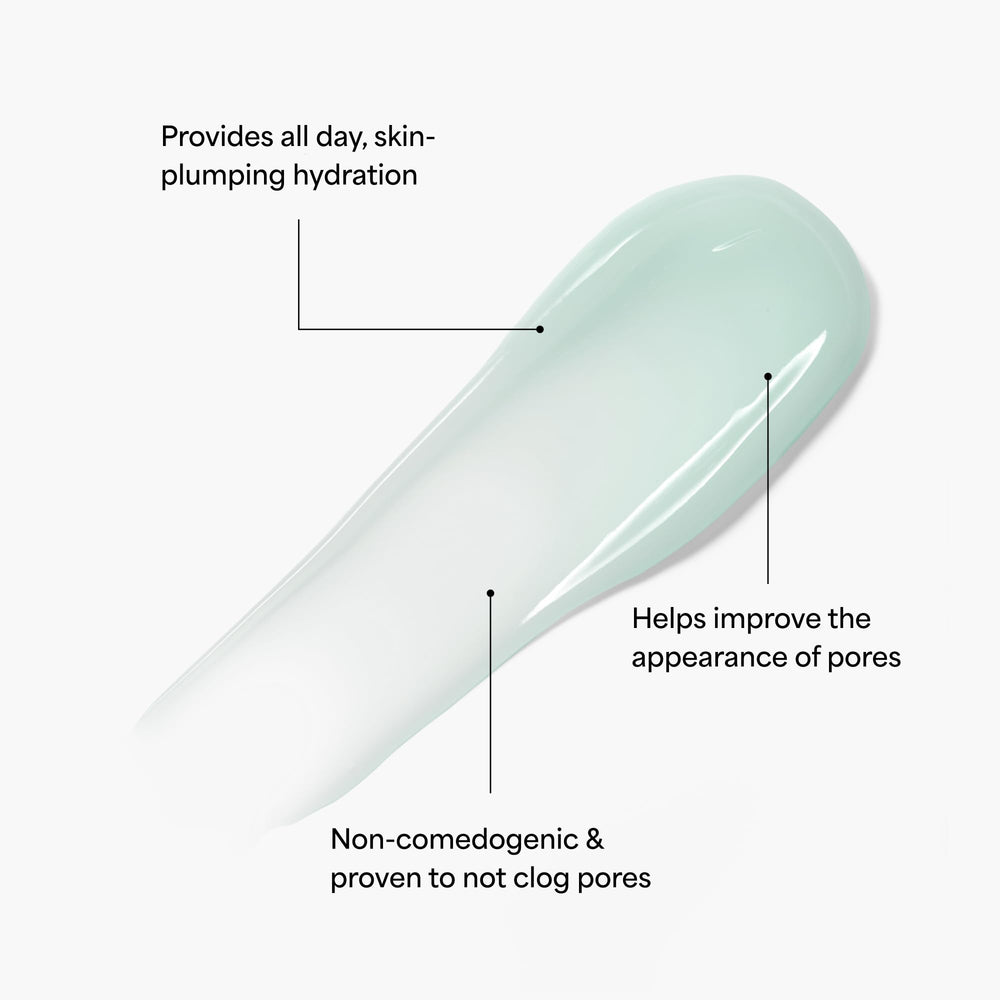 TULA Weightless Moisture jar back highlights supersize packaging for extended use.