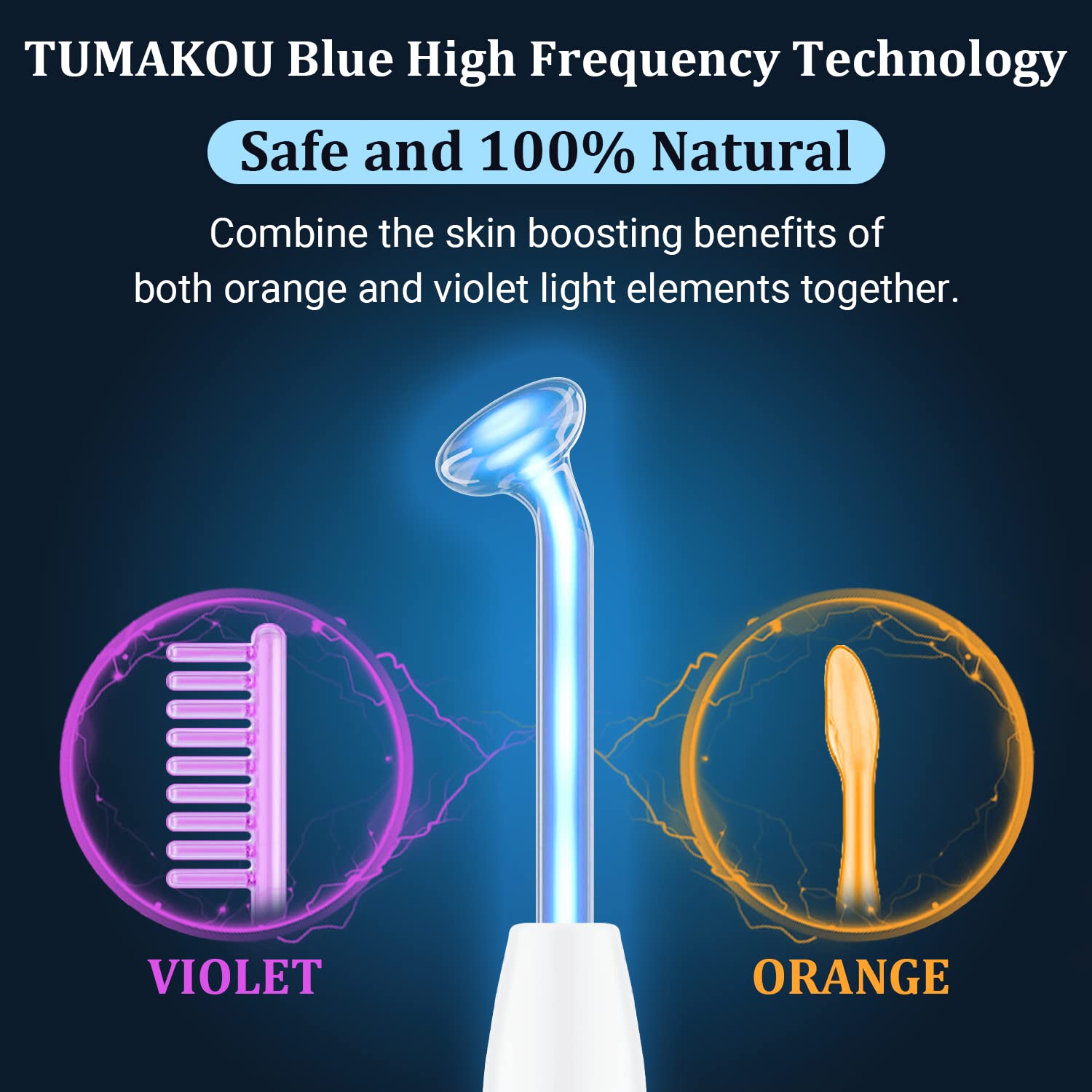TUMAKOU blue glass mushroom tube for broad-area treatment.