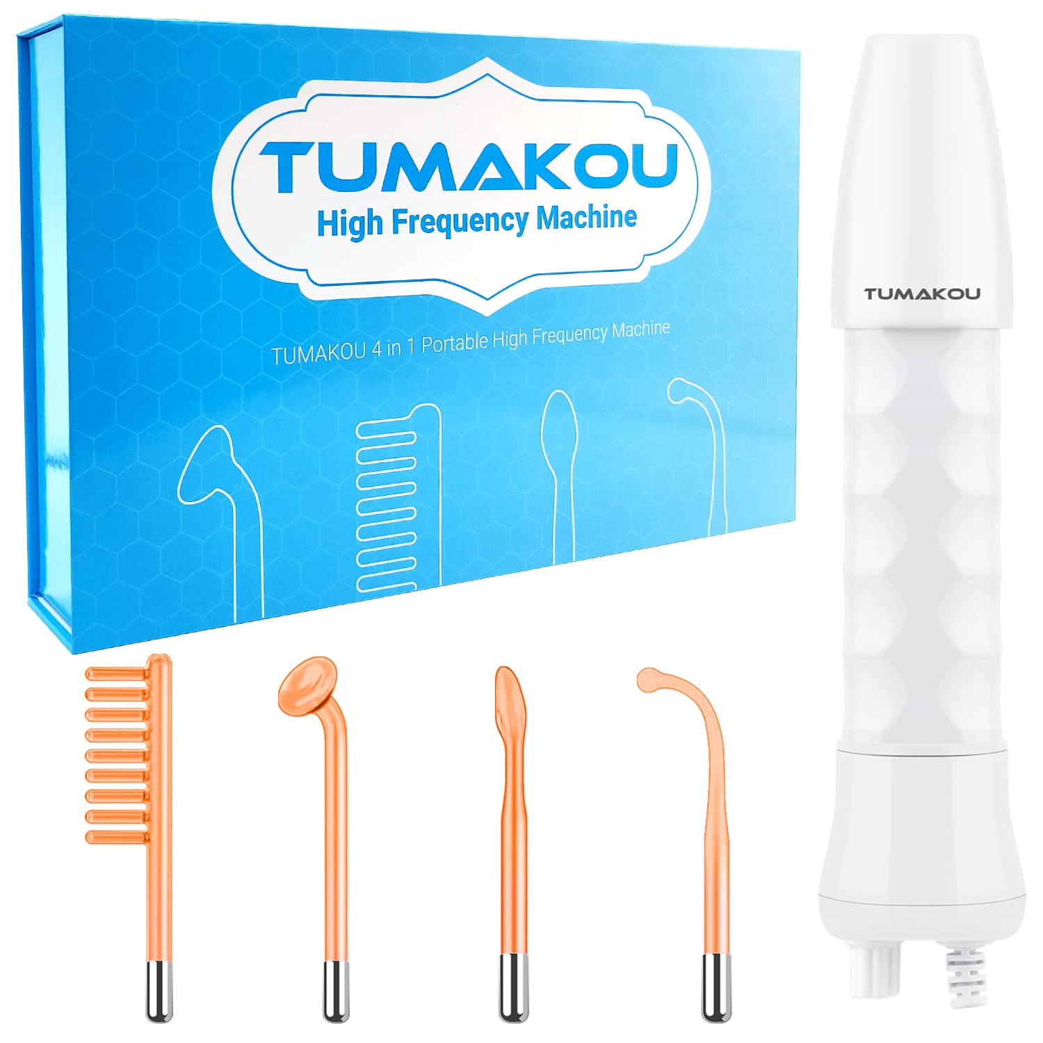TUMAKOU high-frequency facial machine packaged for quick setup and gifting