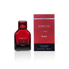 TUMI Kinetic for Men bottle front view shows premium design for confident daily wear