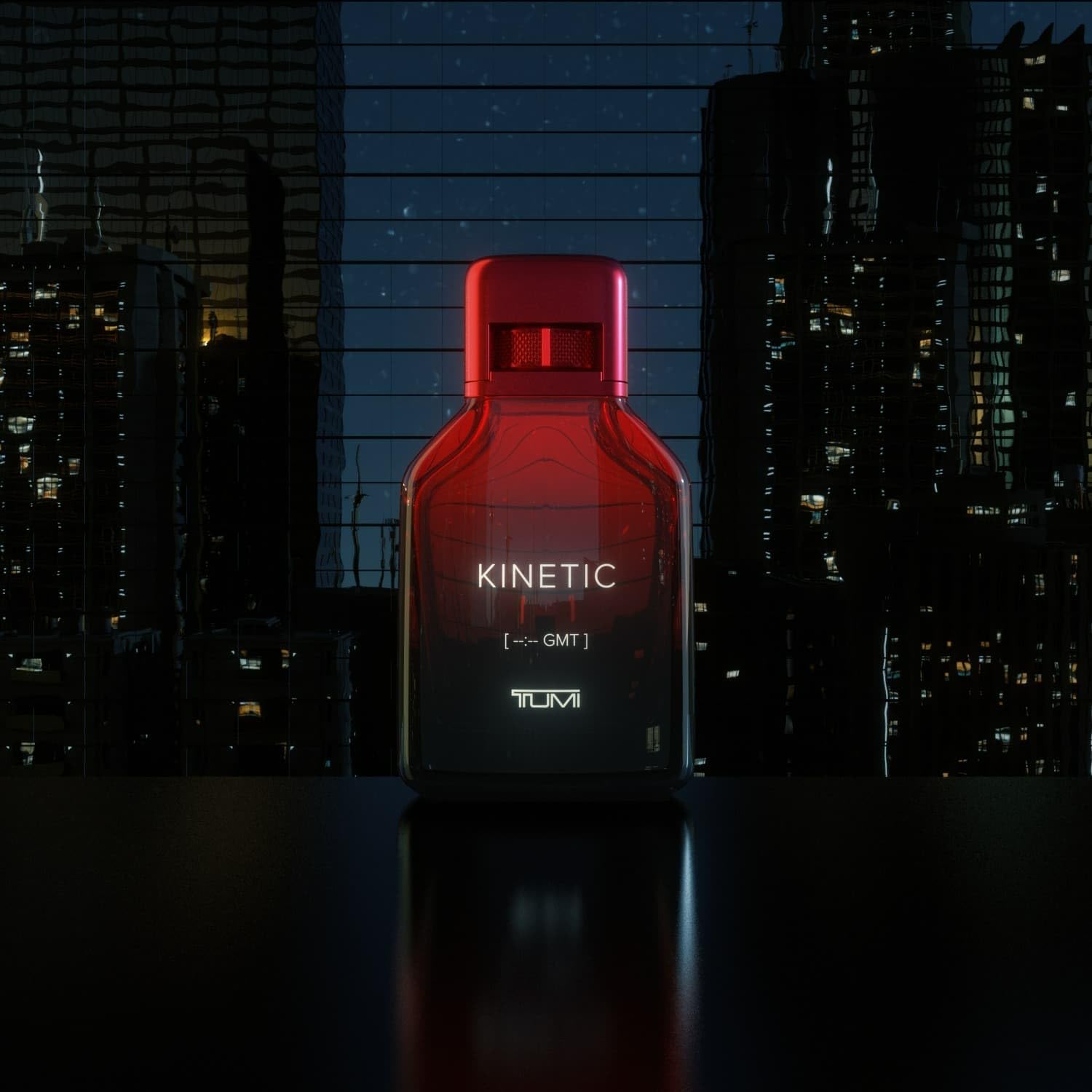 TUMI Kinetic for Men travel sleeve conveys compact, carry-ready scent for journeys