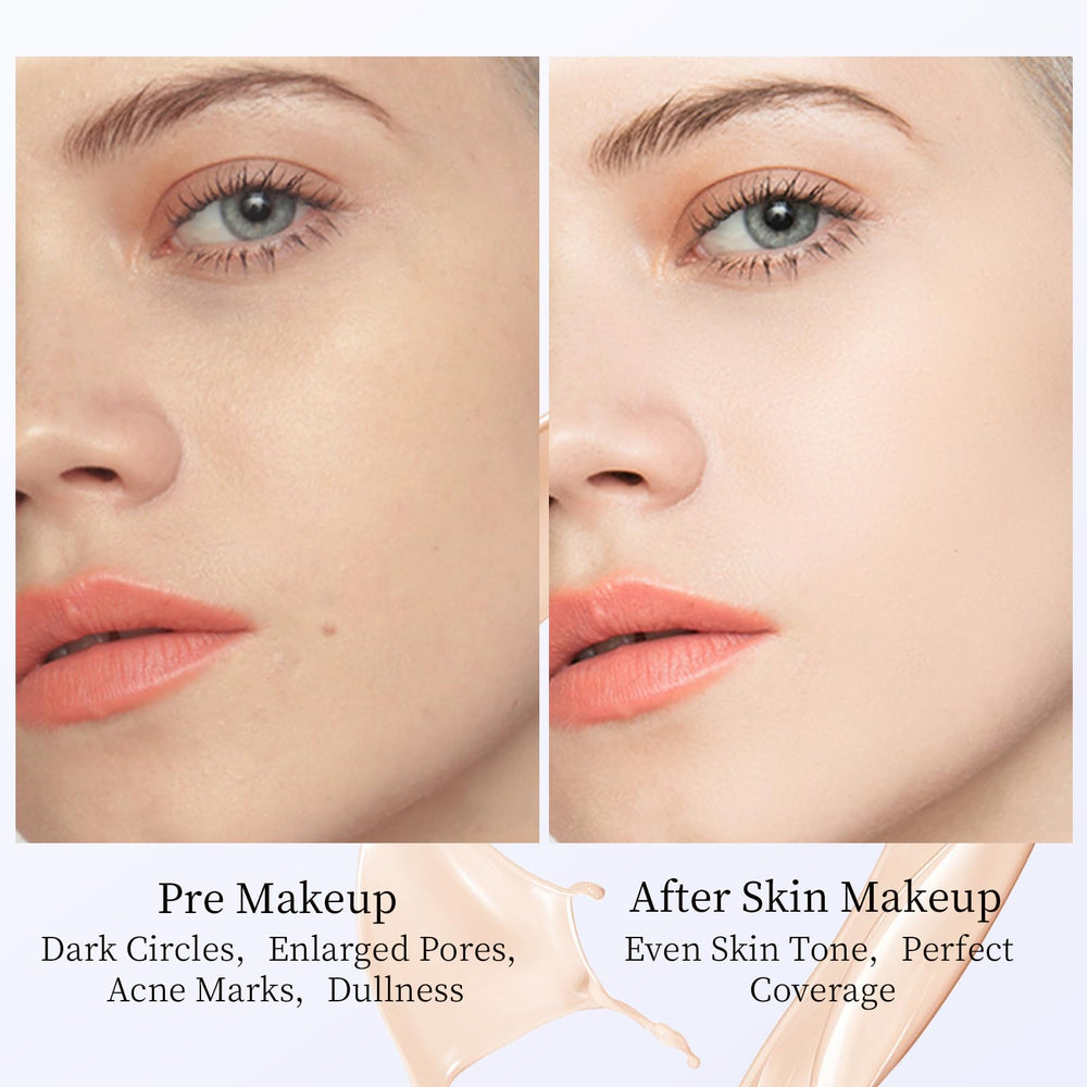 Tunbot liquid foundation SPF 50 label details indicate SPF protection and product notes.