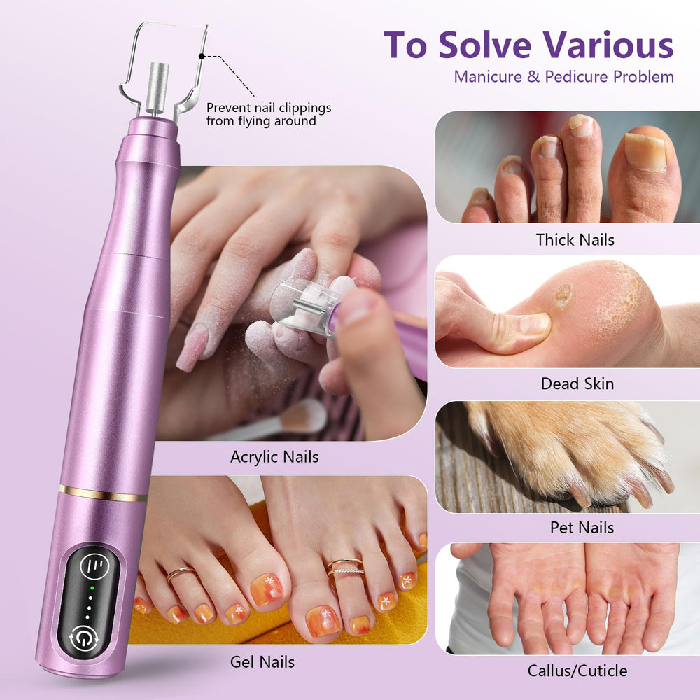 TUOBEO ergonomic nail file with comfortable grip for extended sessions.