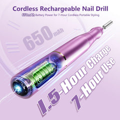 TUOBEO nail drill with 20000 RPM motor for smooth buffing.