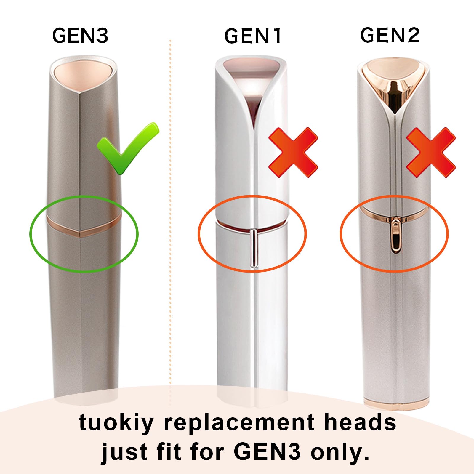 Tuokiy Gen 3 heads compatibility ensures seamless fit with Flawless Gen 3 devices.