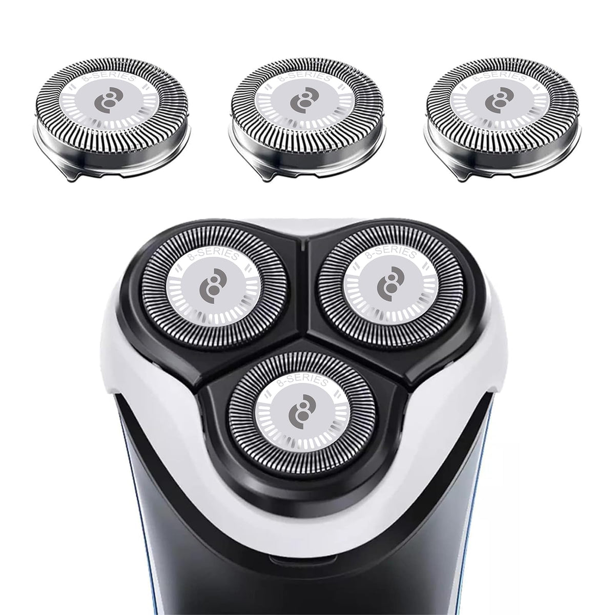 Tuokiy HQ8 replacement heads pack-3 ready for Philips Norelco Aquatec shavers for a smooth shave.